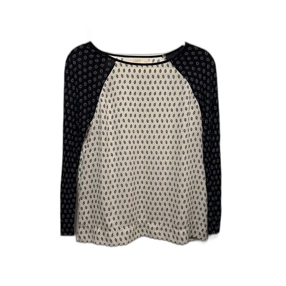 LOFT Women's Boatneck Blouse Long Sleeve Pullover Top Sz XS Petite Lightweight - Picture 1 of 13